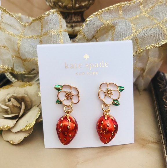 Kate Spade Perfect Picnic Strawberry Drop Earrings - Picture 7 of 7